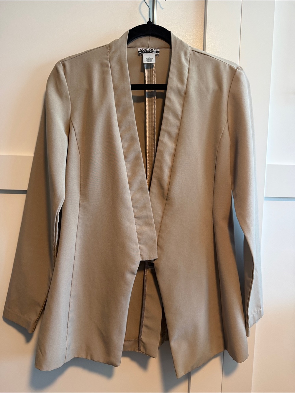 Contempo Taupe Open-Front Blazer - Women's Lightweight Suit Jacket